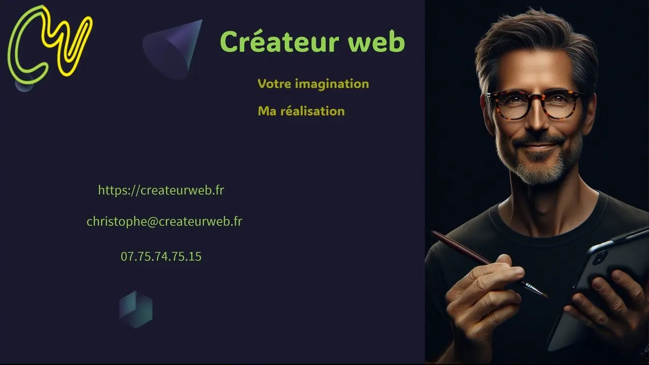 Carte de visite de Créateur Web